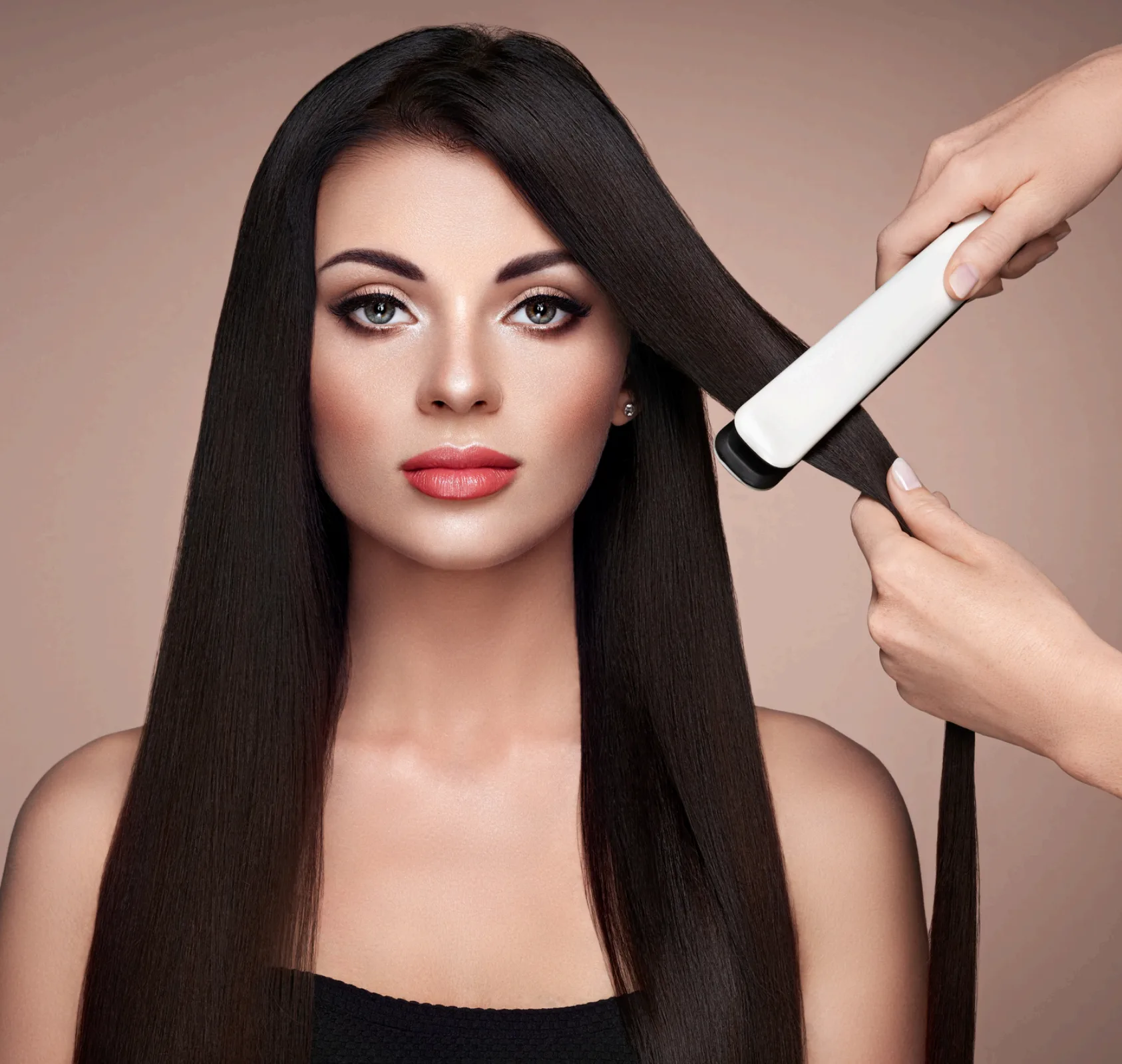 Salon assistant student working with hairdressing tools