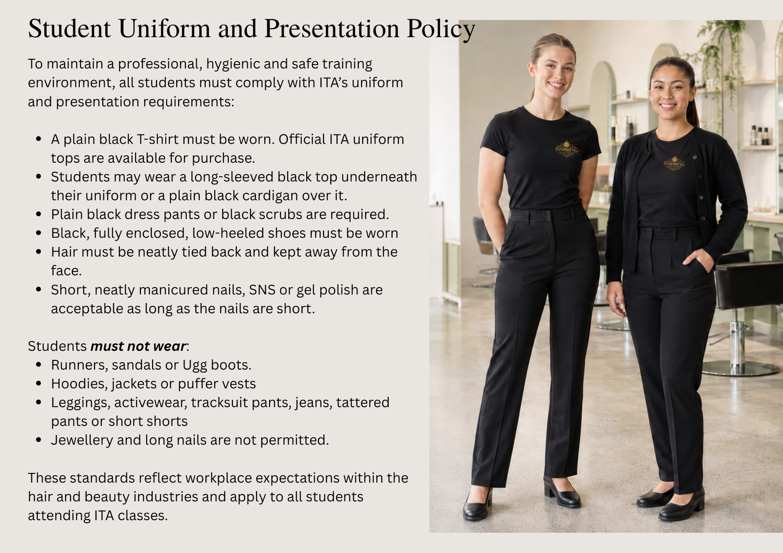 Student uniform and presentation policy